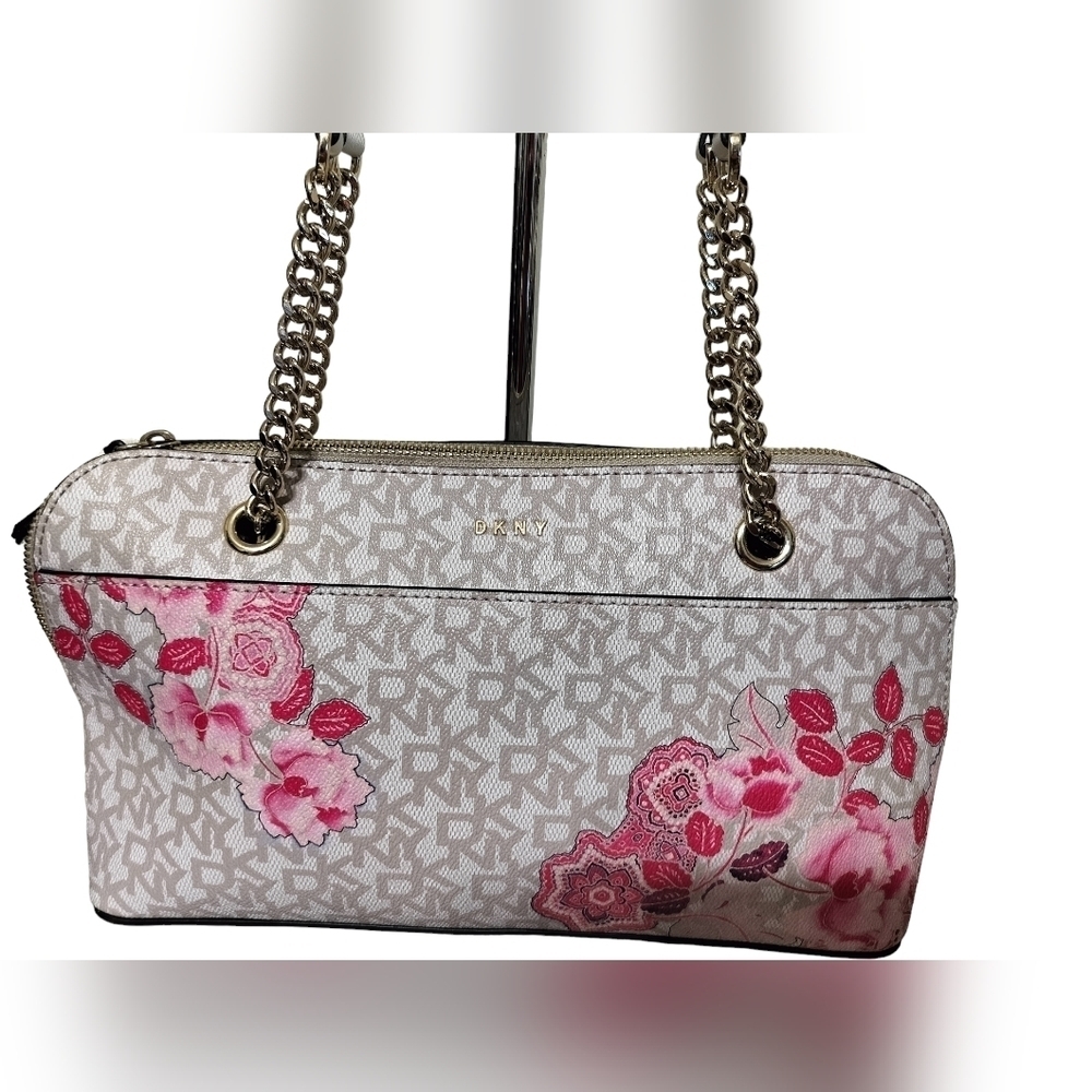 1858) DKNY Floral & Signature Monogram  Shoulder Purse . NWT